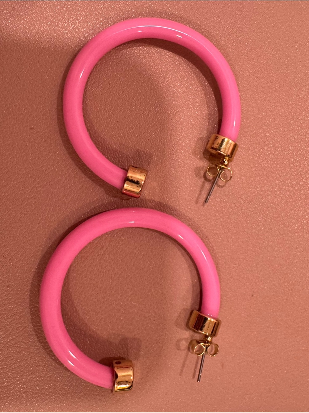 HOO HOOPS Pink Hoop Earrings with Gold Accents - Women Jewelry